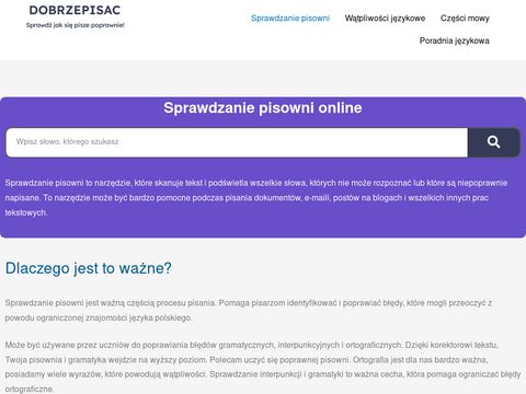 DobrzePisac.pl - pisz poprawną polszczyzną