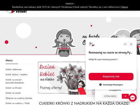 Pyszne-krowki.pl - cukierki z logo firmy