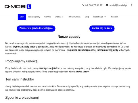 Q-Mobil Jazdy doszkalające Warszawa - Śródmieście