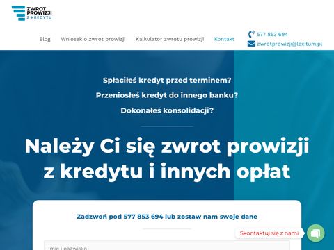 Zwrotprowizjizkredytu.pl wniosek