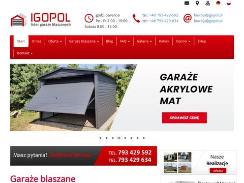 Igopol.pl garaże blaszane - wiaty i blaszaki