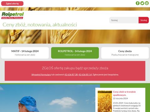 Rolpetrol.com.pl giełda towarowa ceny mięsa i zboża