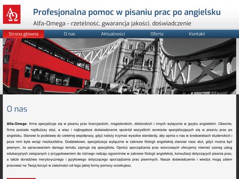 Alfaomega-edu.pl pisanie prac po angielsku
