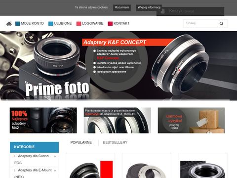 Primefoto.pl adaptery, redukcje, przejściówki