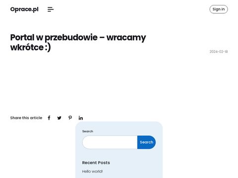 Oprace.pl portal