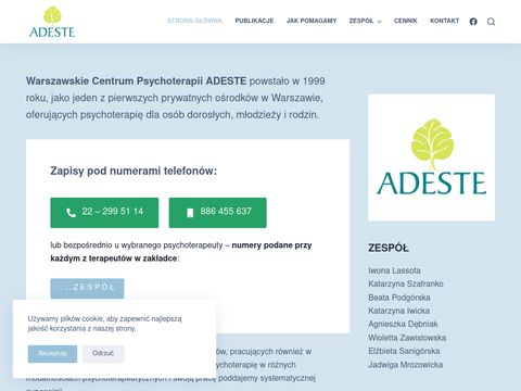 Adeste.pl psychoterapia Warszawa