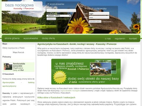 Agroturystyka.Kaszuby.pl baza ofert z Kaszub