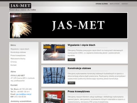 Jas-met.pl laserowe cięcie blach Rzeszów