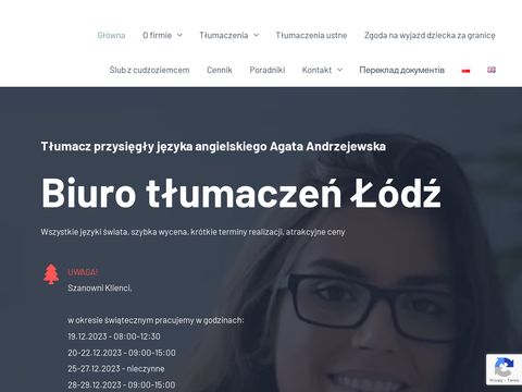 Agata Andrzejewska - biuro tłumaczy Łódź