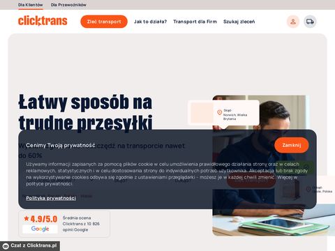 Clicktrans.pl - serwis aukcji transportowych