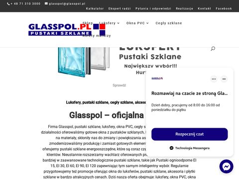 Glasspol.pl pustaki szklane EI 30 i EI 60, szkło budowlane