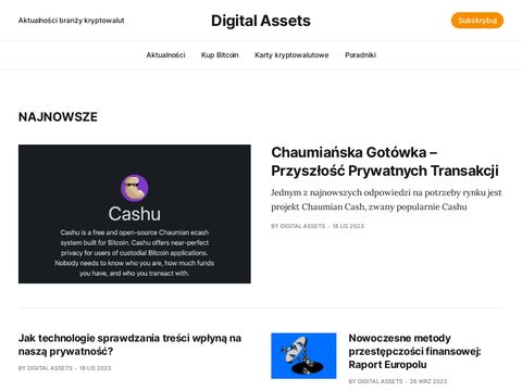 Digitalassets.pl - kryptowaluty jak zacząć