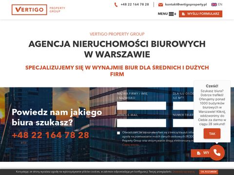 Vertigoproperty.pl tymczasowe biura do wynajęcia