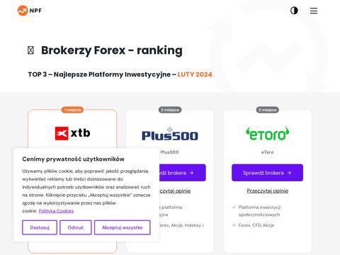 Najlepszeplatformyforex.pl Ranking Brokerów Forex