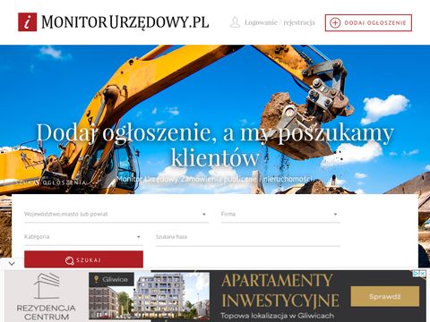 Monitorurzedowy.pl przetargi publiczne