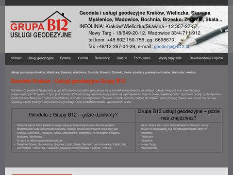 Geodetapomiary.pl B12 usługi geodezyjne w Krakowie