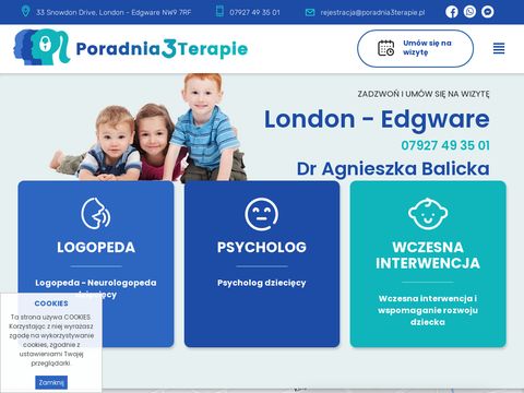 Poradnia3terapie.pl psycholog dziecięcy Londyn