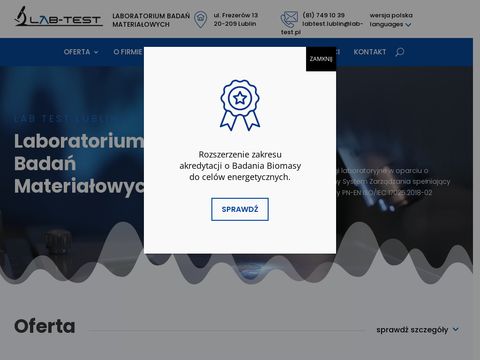 Lab-test.pl laboratorium badań materiałowych