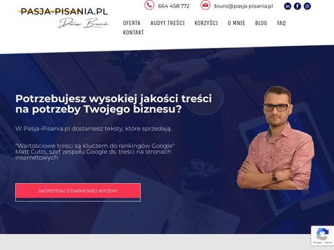 Pasja-pisania.pl redagowanie artykułów