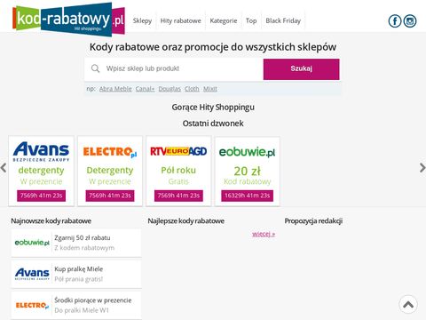 Kod-rabatowy.pl posiada kody promocyjne do online-sklepów
