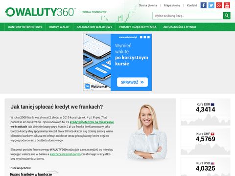 Waluty360.pl - porównywarka kantorów internetowych