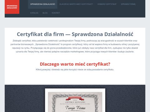 Sprawdzona-dzialalnosc.pl - certyfikat dla firm
