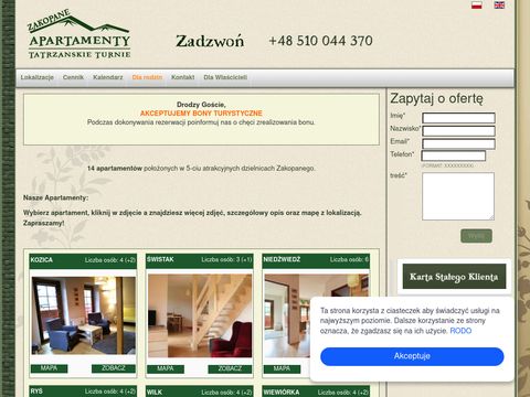 Tatrzanskie-turnie.pl apartamenty Zakopane