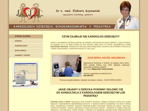 Kardiolog-szymaniak.pl echo serca dzieci w Warszawie