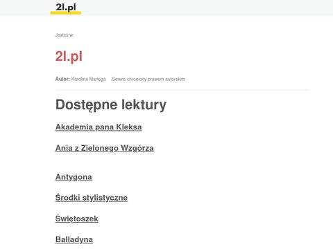 2l.pl streszczenia lektur