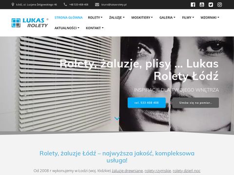Lukasrolety.pl żaluzje drewniane, rolety Łódź