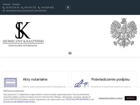 J. Skoneczny i D. J. Kaszyński akty notarialne