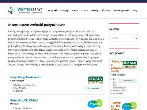 Swietnykredyt.pl pożyczki pozabankowe online