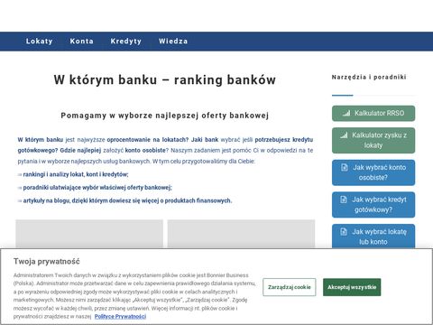 Wktorymbanku.pl - najlepsze oferty bankowe