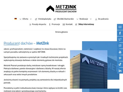 Metzink.pl rynny tradycyjne, kolorowe, półokrągłe